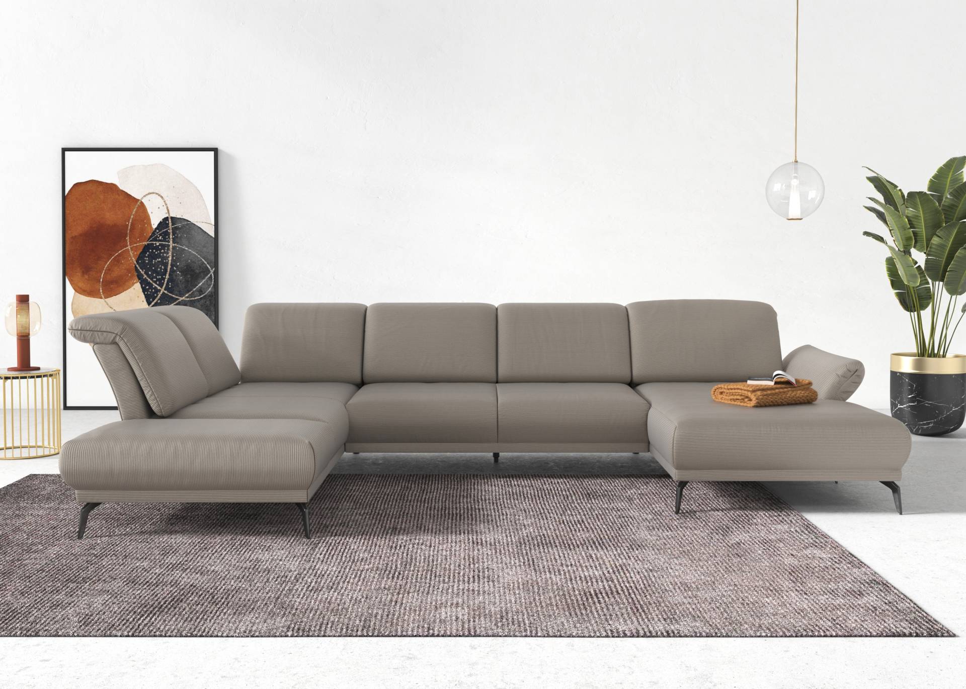 INOSIGN Wohnlandschaft »Coco U-Form«, Sitztiefen-, Arm- und Kopfteilverstellung, Cord-Bezug, Fusshöhe 15 cm INOSIGN Wohnlandschaft »Coco U-Form«, Sitztiefen-, Arm- und Kopfteilverstellung, Cord-Bezug, Fusshöhe 15 cm von INOSIGN