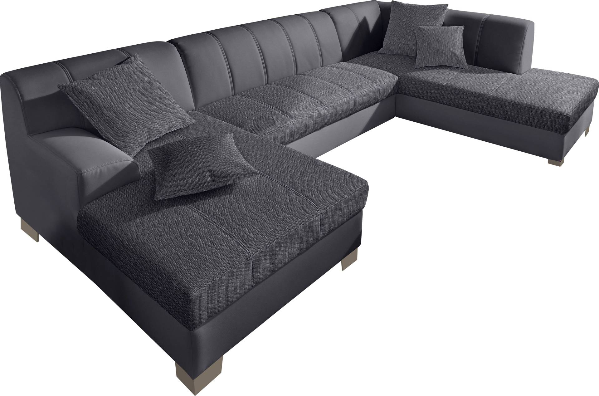 INOSIGN Wohnlandschaft »Turah moderne Steppung, incl. Zierkissen, auch in Leder,«, wahlweise mit Bettfunktion, B/T/H: 297/82/75 cm, U-Form INOSIGN Wohnlandschaft »Turah moderne Steppung, incl. Zierkissen, auch in Leder,«, wahlweise mit Bettfunktion, B/T/H: 297/82/75 cm, U-Form von INOSIGN