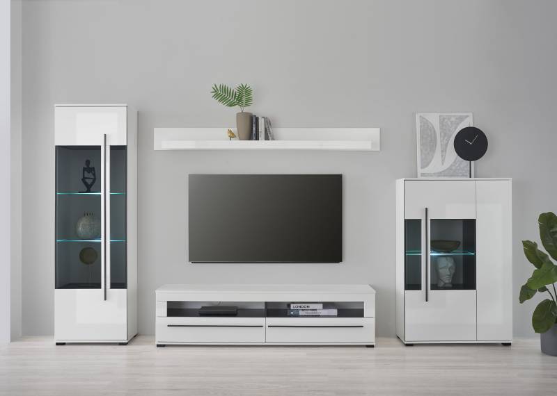 INOSIGN Wohnwand »Cantara, moderne Anbauwand, Wohnzimmer-Set, in Eiche Evoke oder Weiss«, (Set, 4 St.) von INOSIGN