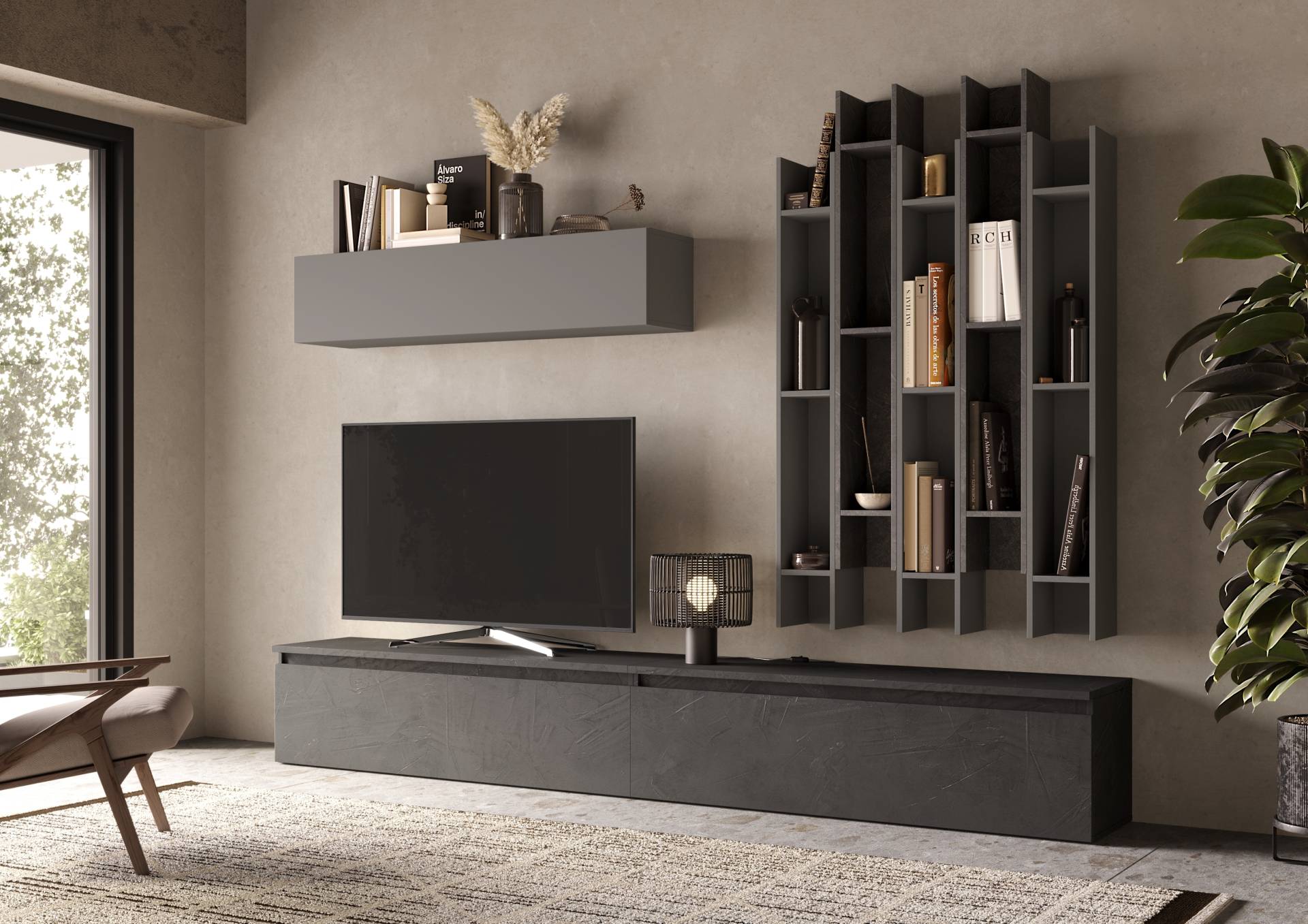 INOSIGN Wohnwand »INFINITY, 8tlg. Breite 276 cm, Höhe variabel, Schrankwand, Anbauwand«, (2x Lowboard, Hängeschrank, 5x Wandregal) von INOSIGN