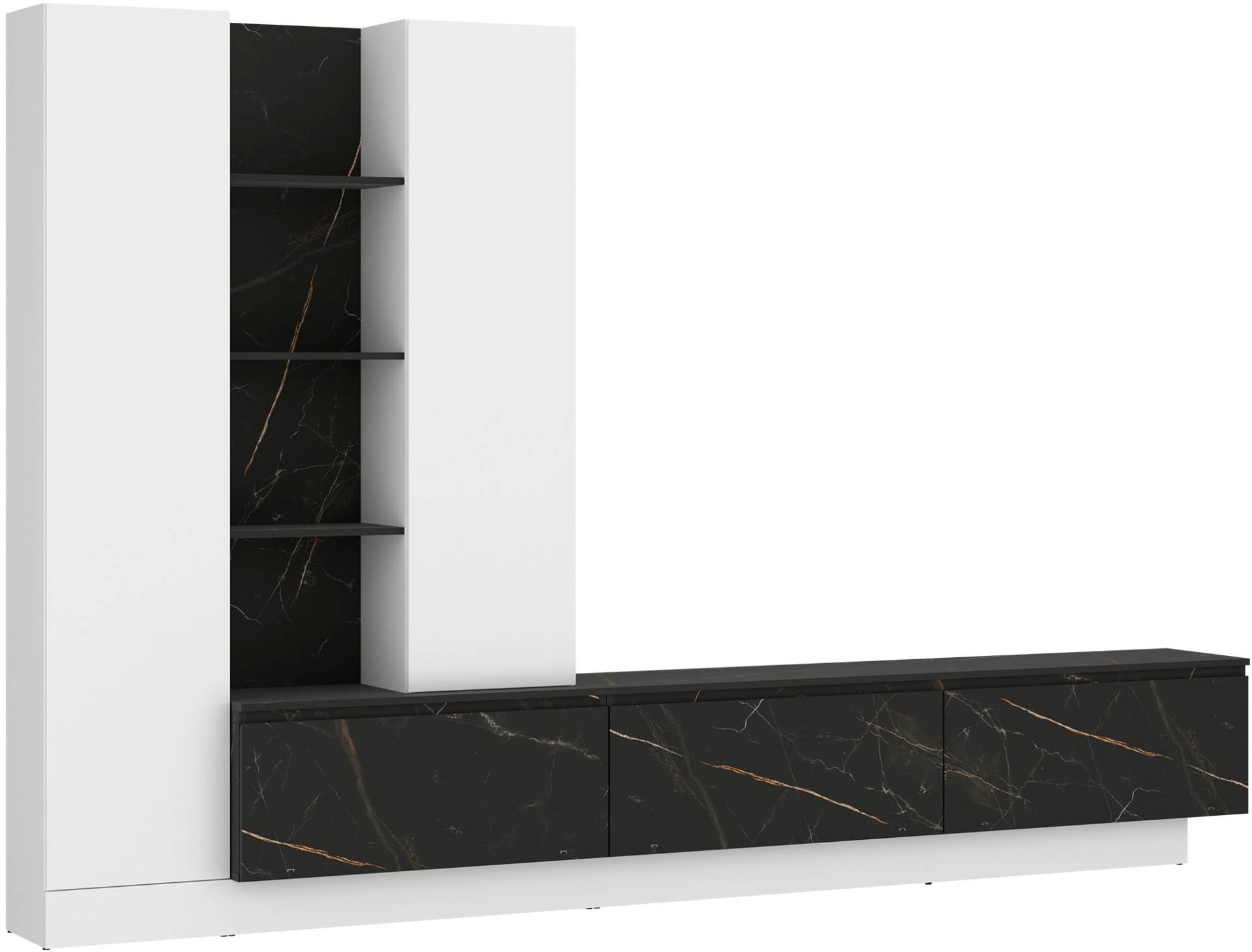 INOSIGN Wohnwand »Modesto«, (Breite ca. 295cm), bestehend aus 1 Lowboard, 2 Hochschränken und offenen Ablageflächen von INOSIGN