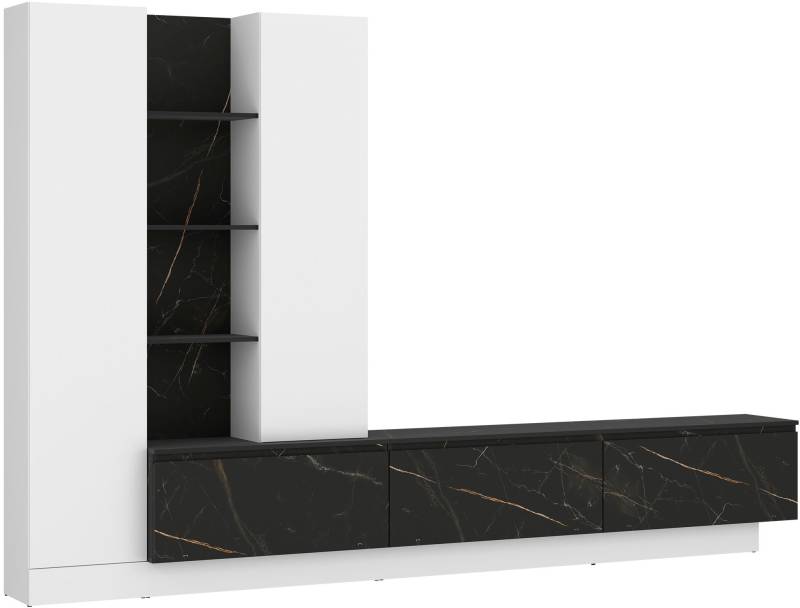 INOSIGN Wohnwand »Modesto«, (Breite ca. 295cm), bestehend aus 1 Lowboard, 2 Hochschränken und offenen Ablageflächen von INOSIGN