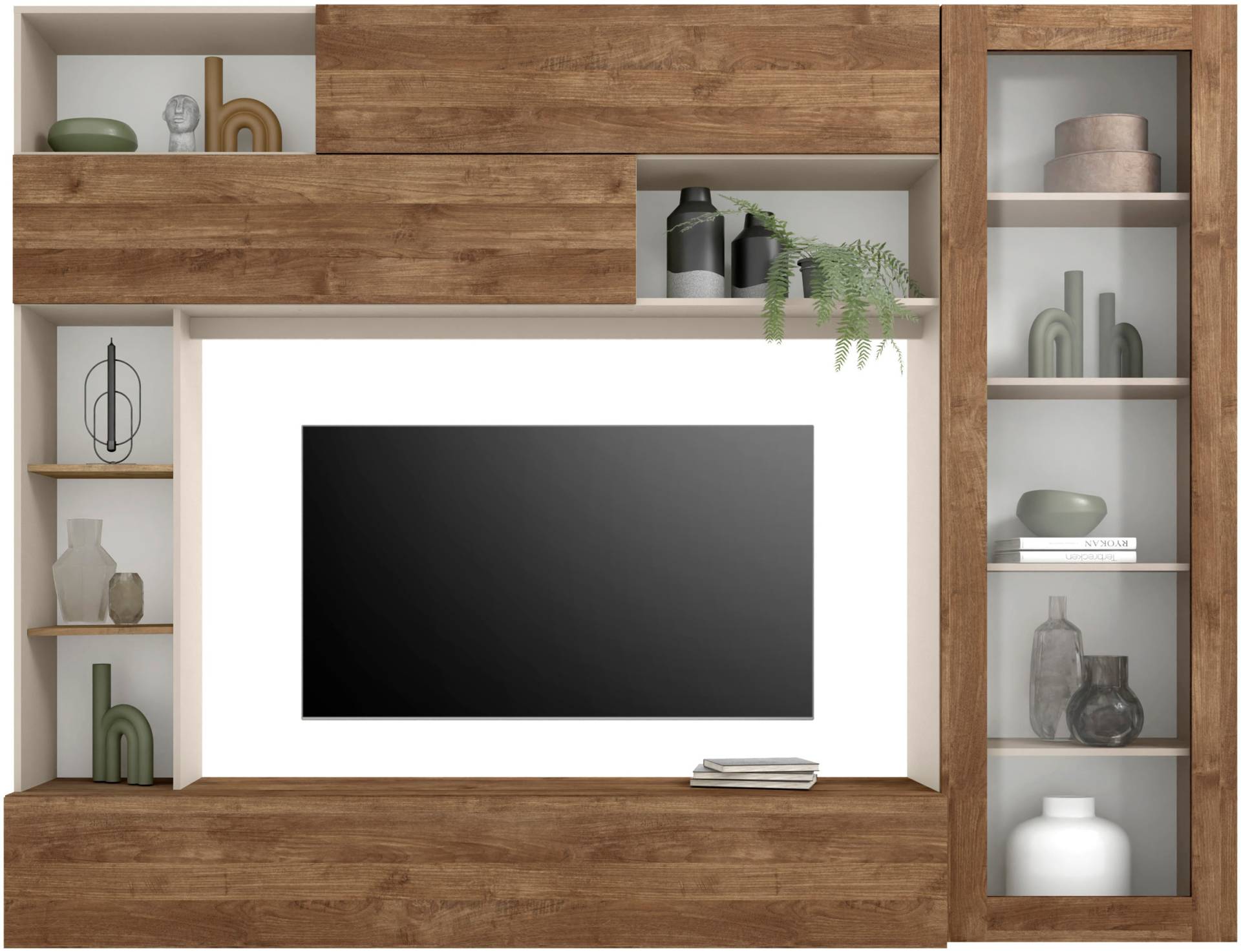 INOSIGN Wohnwand »PRATO, Breite 272 cm, Höhe 210 cm, Kompakt-Wohnwand,«, Mediawand, Schrankwand, moderne u. grifflose Optik, viel Stauraum von INOSIGN