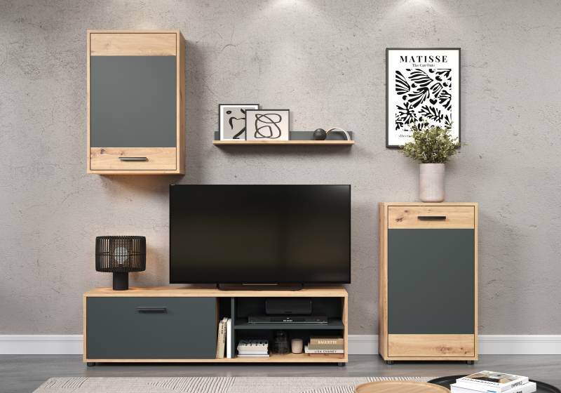 INOSIGN Wohnwand »Valetta«, (Komplett-Set, 4 St.), inkl. Lowboard, Hängeschrank, Wandboard und Highboard von INOSIGN