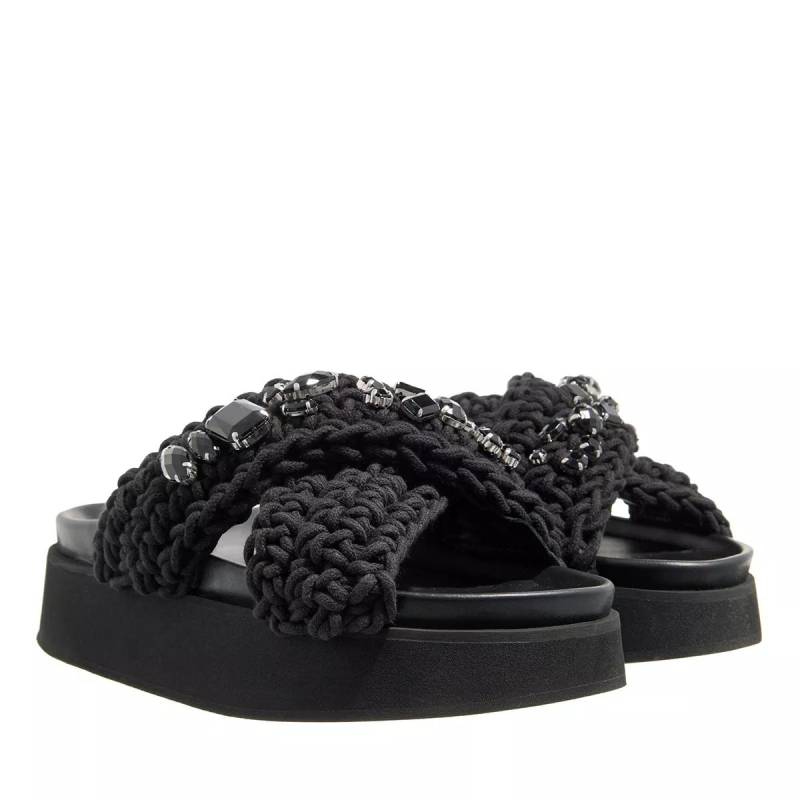 INUIKII Slipper & Pantoletten - Woven Stones Platform - Gr. 37 (EU) - in Schwarz - für Damen von INUIKII