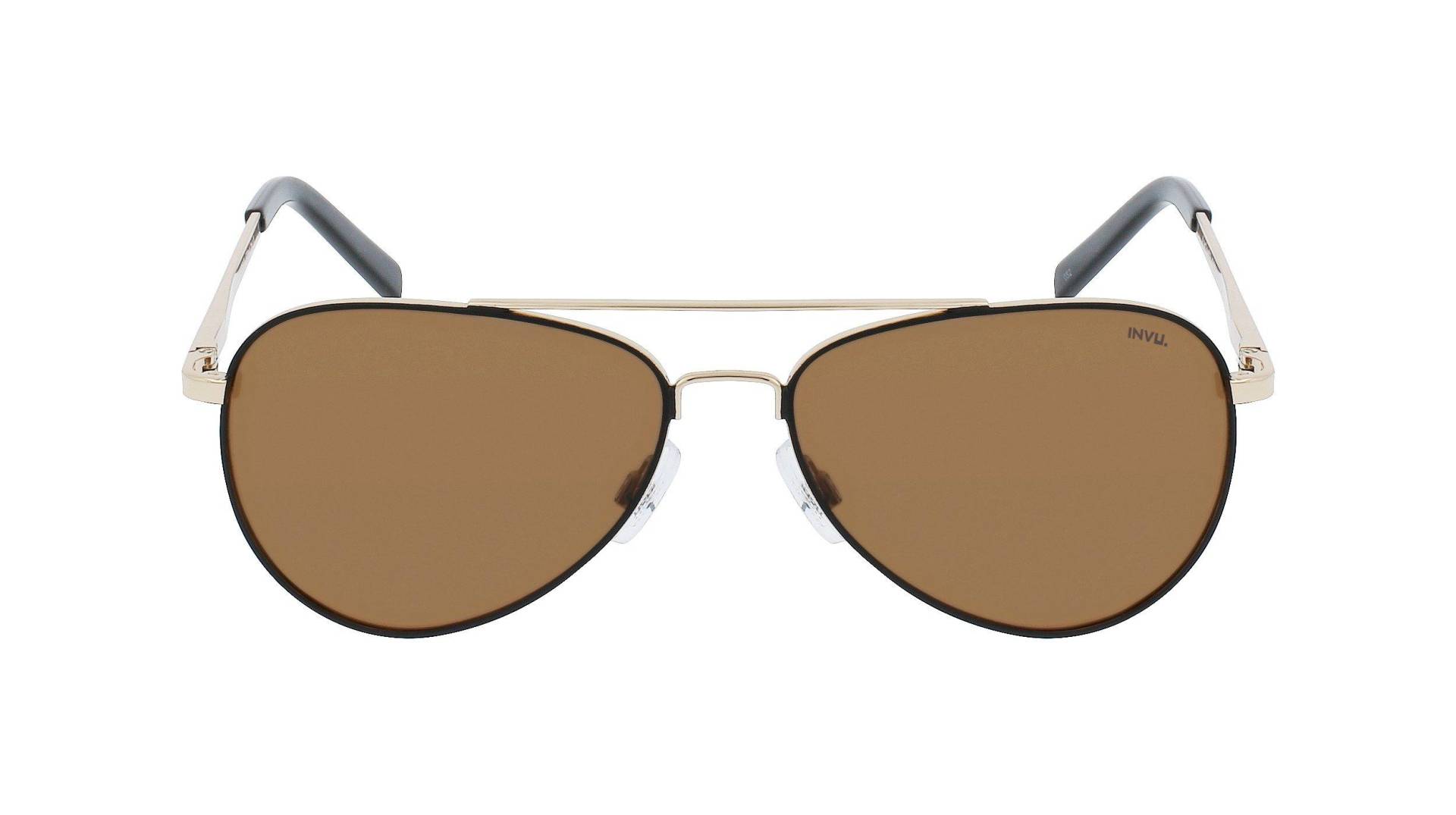 Polarisierte Sonnenbrille Mit Etui Herren Gold ONE SIZE von INVU