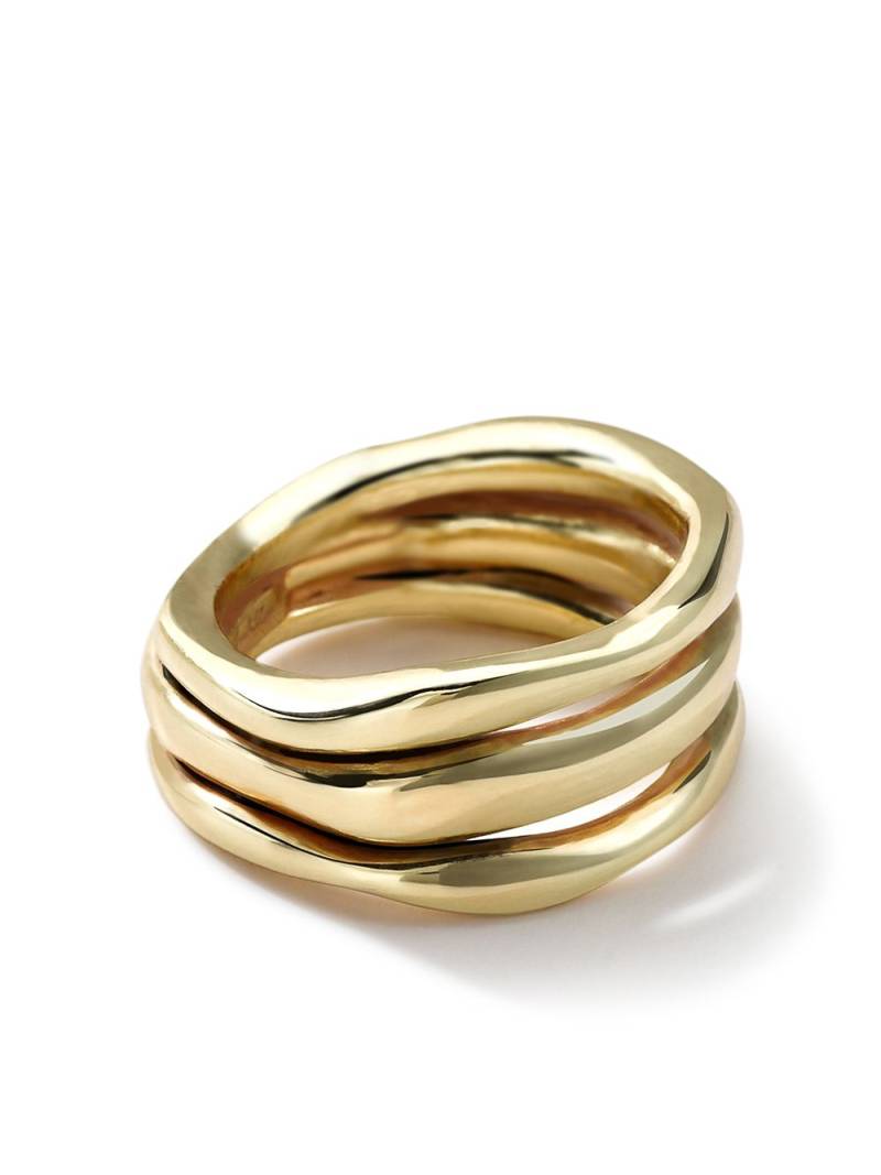 IPPOLITA 18kt yellow gold Classico smooth Squiggle triple band ring von IPPOLITA