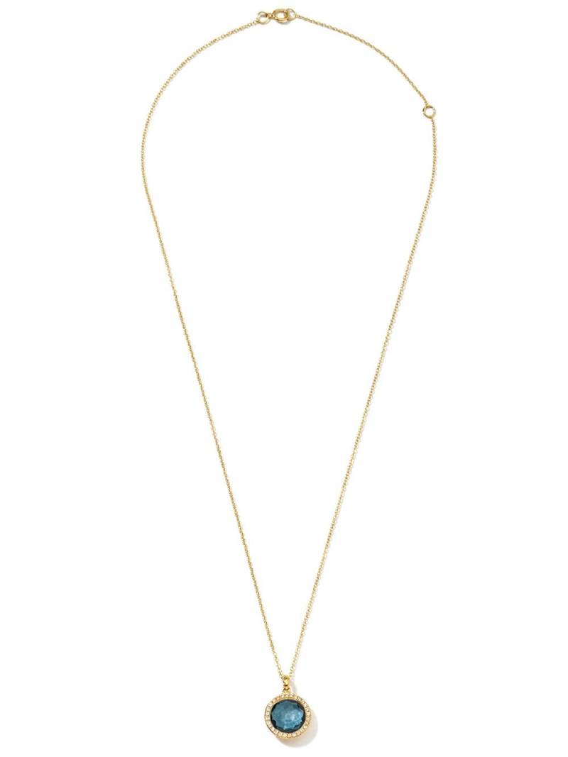 IPPOLITA 18kt yellow gold mini Lollipop diamond and Swiss blue topaz pendant necklace von IPPOLITA