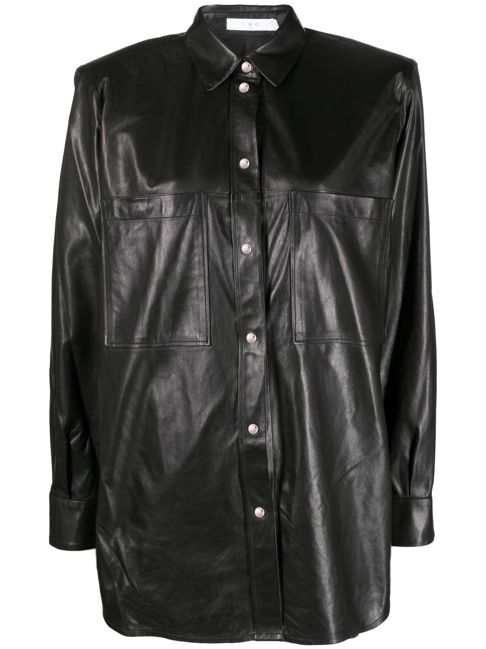 IRO Alegre long-sleveed leather shirt - Black von IRO