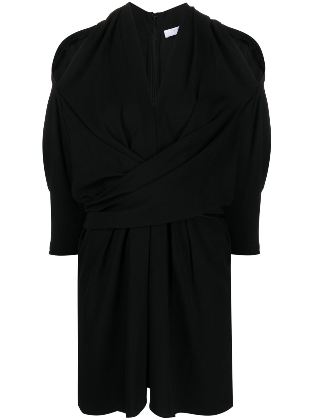 IRO drape-detail long-sleeved dress - Black von IRO