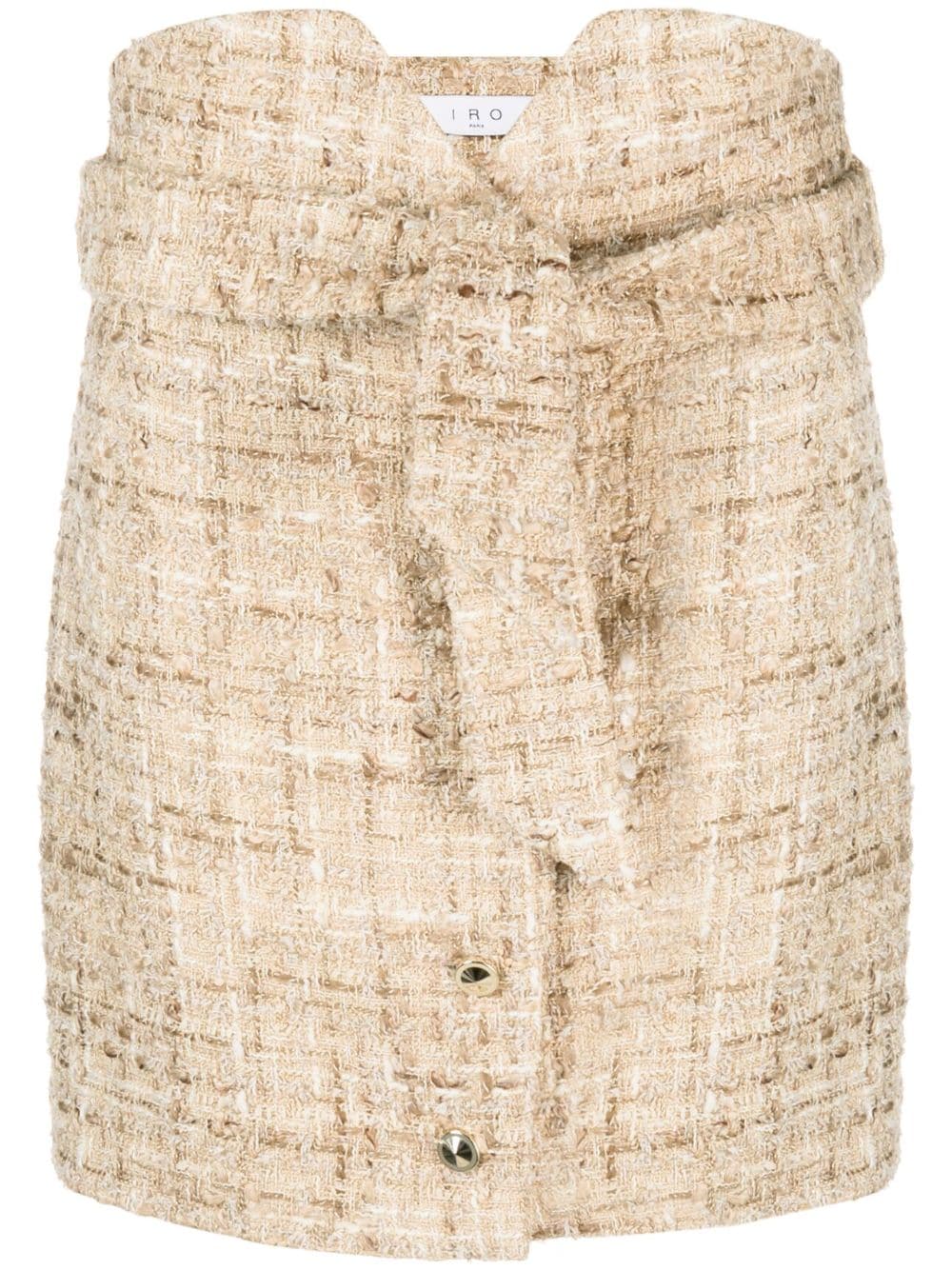 IRO belted tweed miniskirt - Neutrals von IRO
