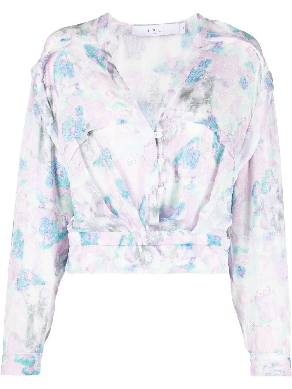 IRO floral-print V-neck blouse - Pink von IRO