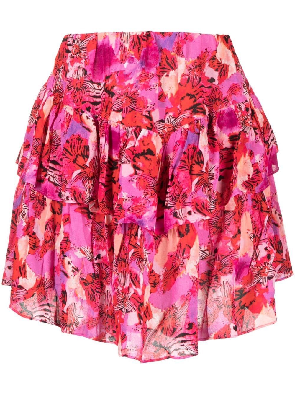 IRO floral-print ruffled skirt - Pink von IRO