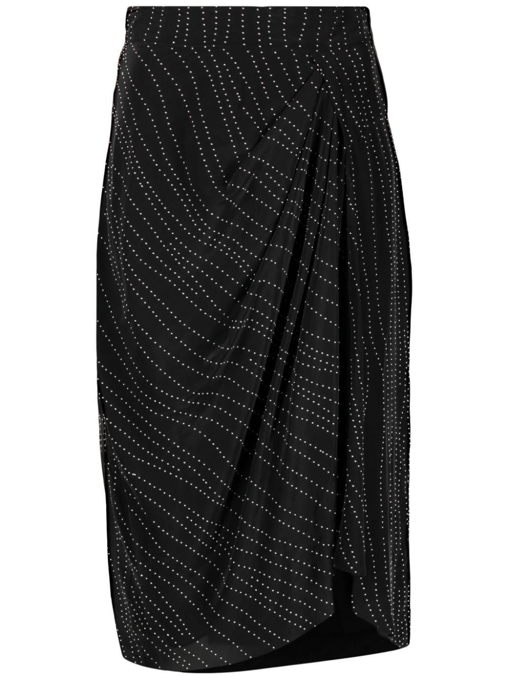 IRO stud-embellished wrap midi skirt - Black von IRO