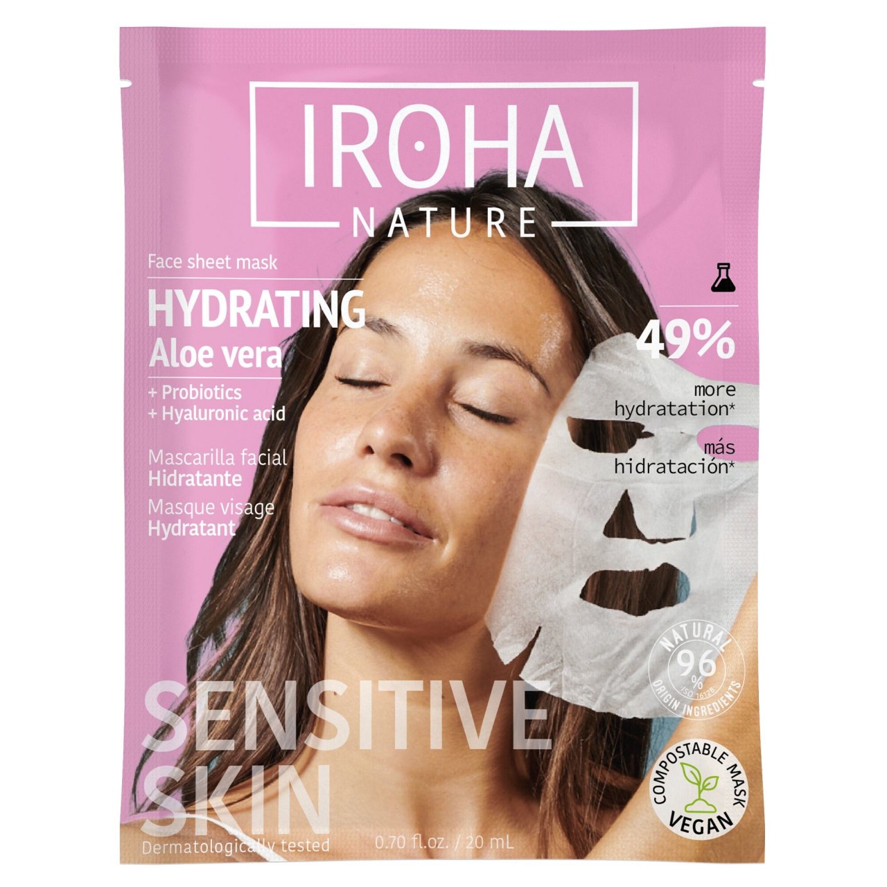 Iroha Nature - Soothing & Hydrating Aloe + Hyaluronic Acid Face Mask Iroha Nature - Soothing & Hydrating Aloe + Hyaluronic Acid Face Mask von IROHA