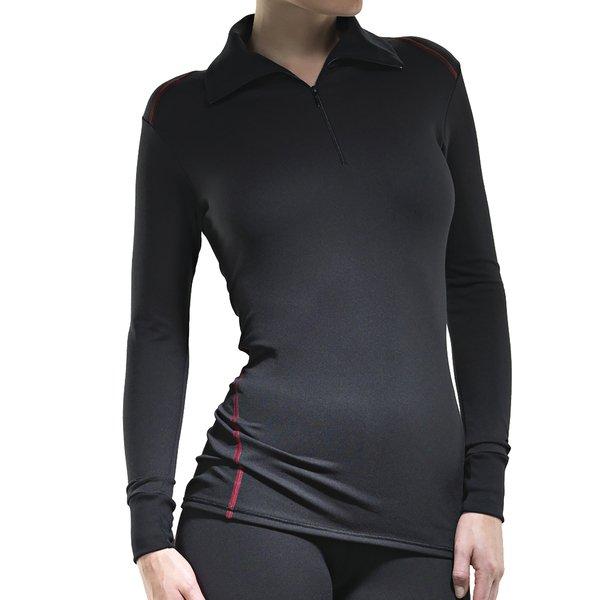 Rollkragenshirt Langarm Mit Reissverschluss, Clima Control Faktor 3 Damen Schwarz XS von ISA bodywear