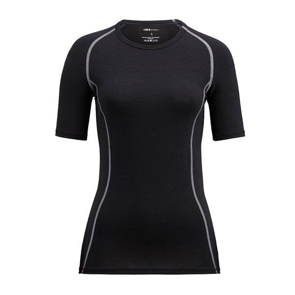 Shirt Kurzarm, Rundhals Damen Schwarz XS von ISA bodywear