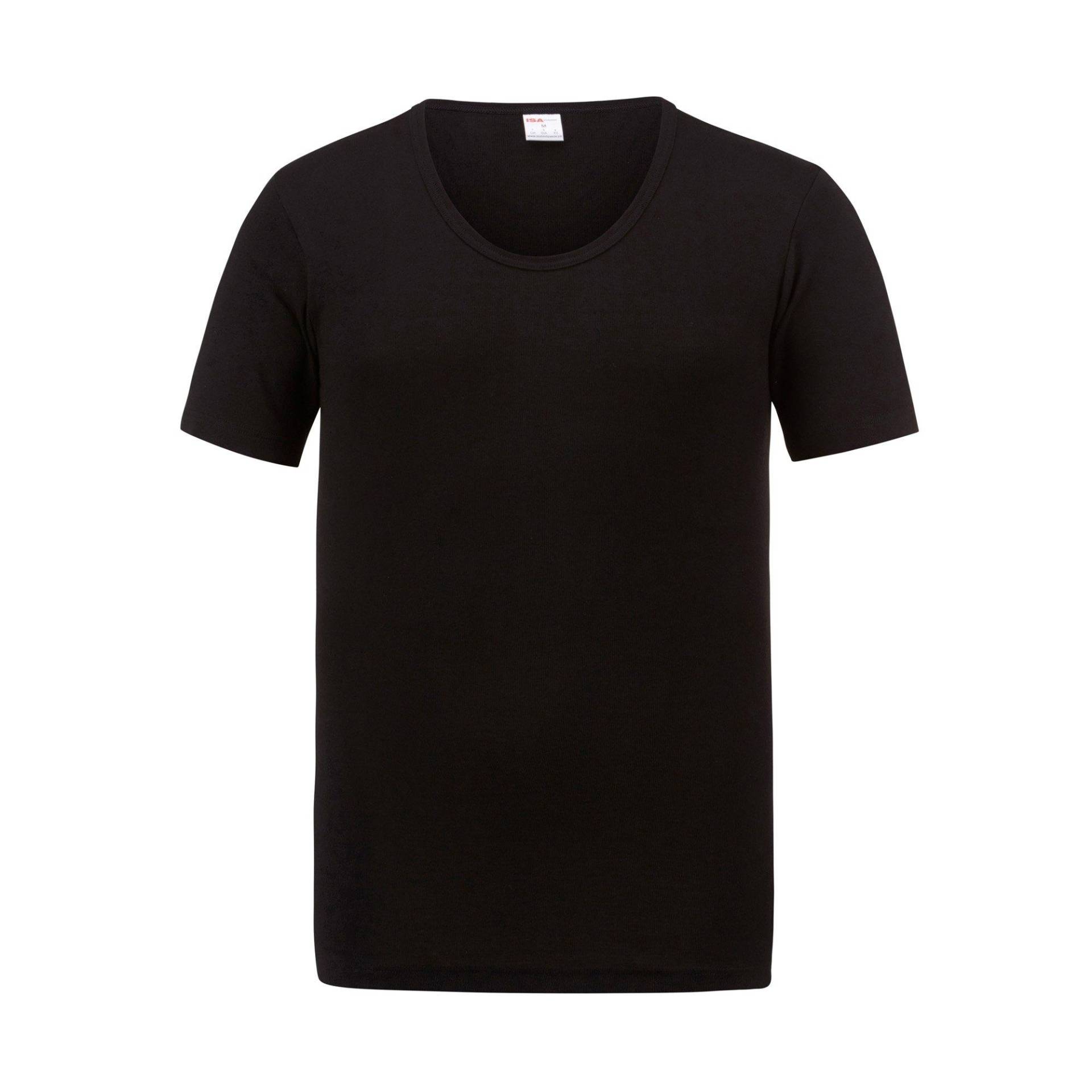 T-shirt, Body Fit, Kurzarm Herren Black S von ISA bodywear