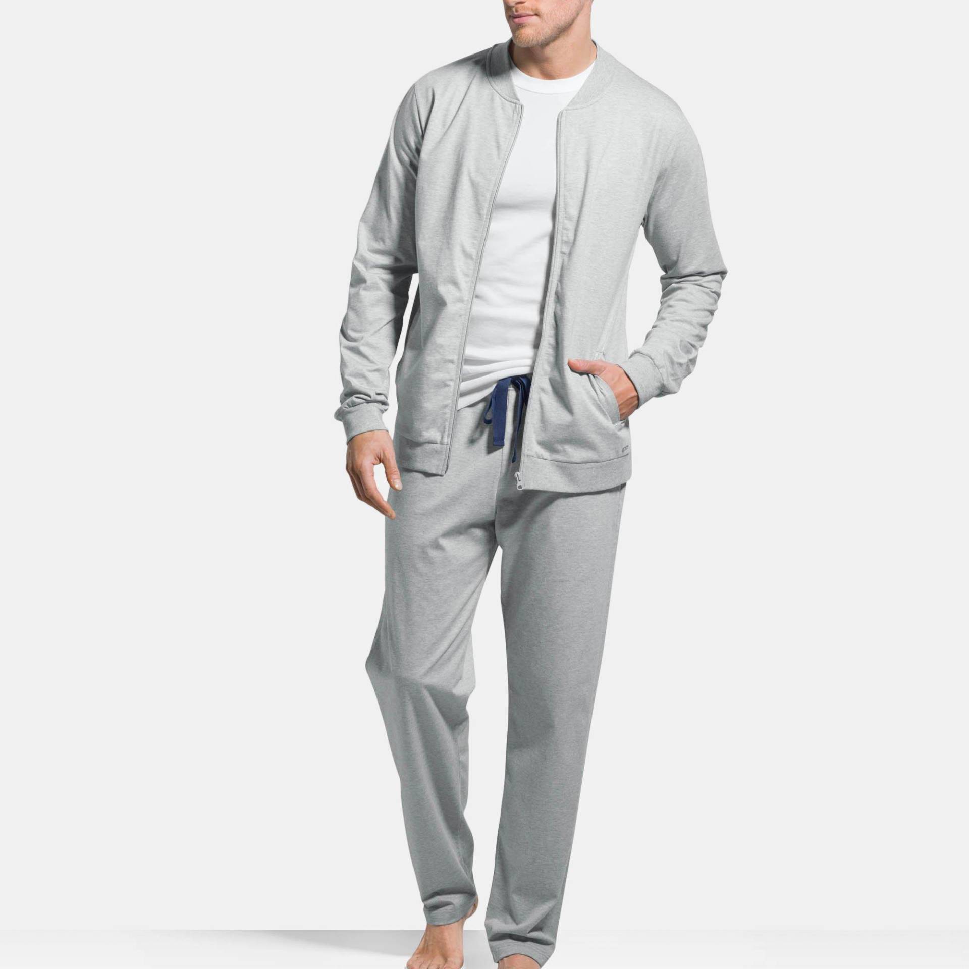 Loungewear Jacke Herren Mediumgrau XL von ISA bodywear