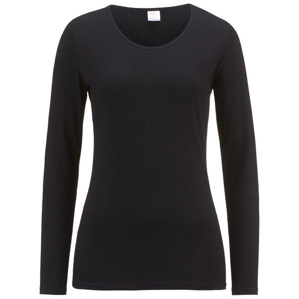 Shirt Langarm, Rundhals Damen Schwarz XS von ISA bodywear