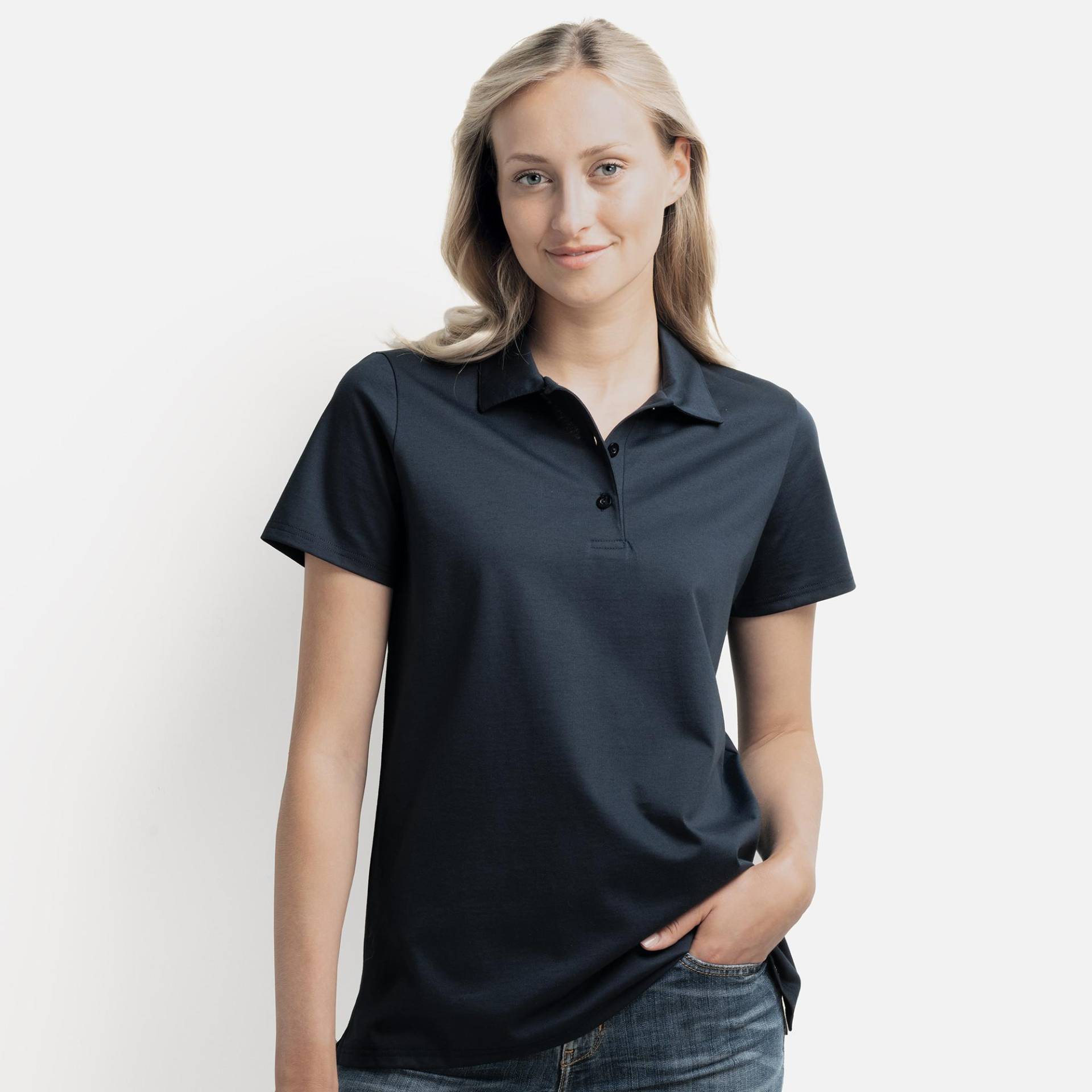 Poloshirt Kurzarm Damen Dunkelblau L von ISA bodywear