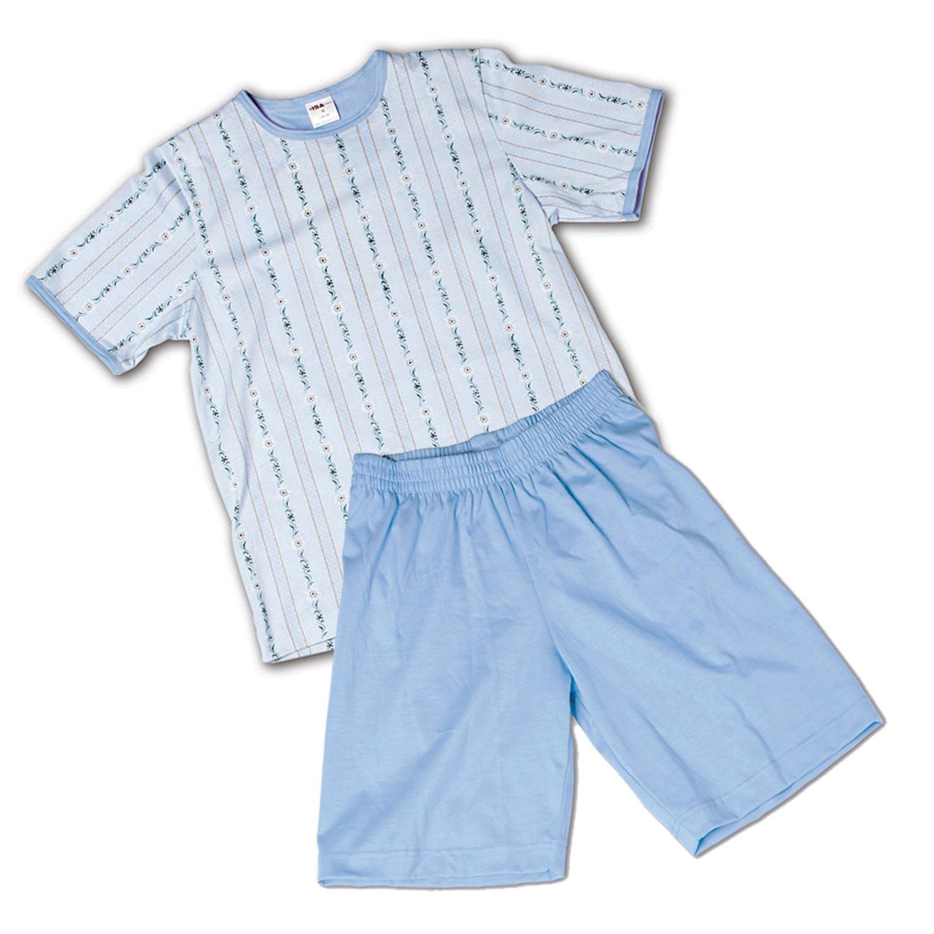 Pyjama Kurz, Rundhals Mädchen Stahlblau 92-104 von ISA bodywear