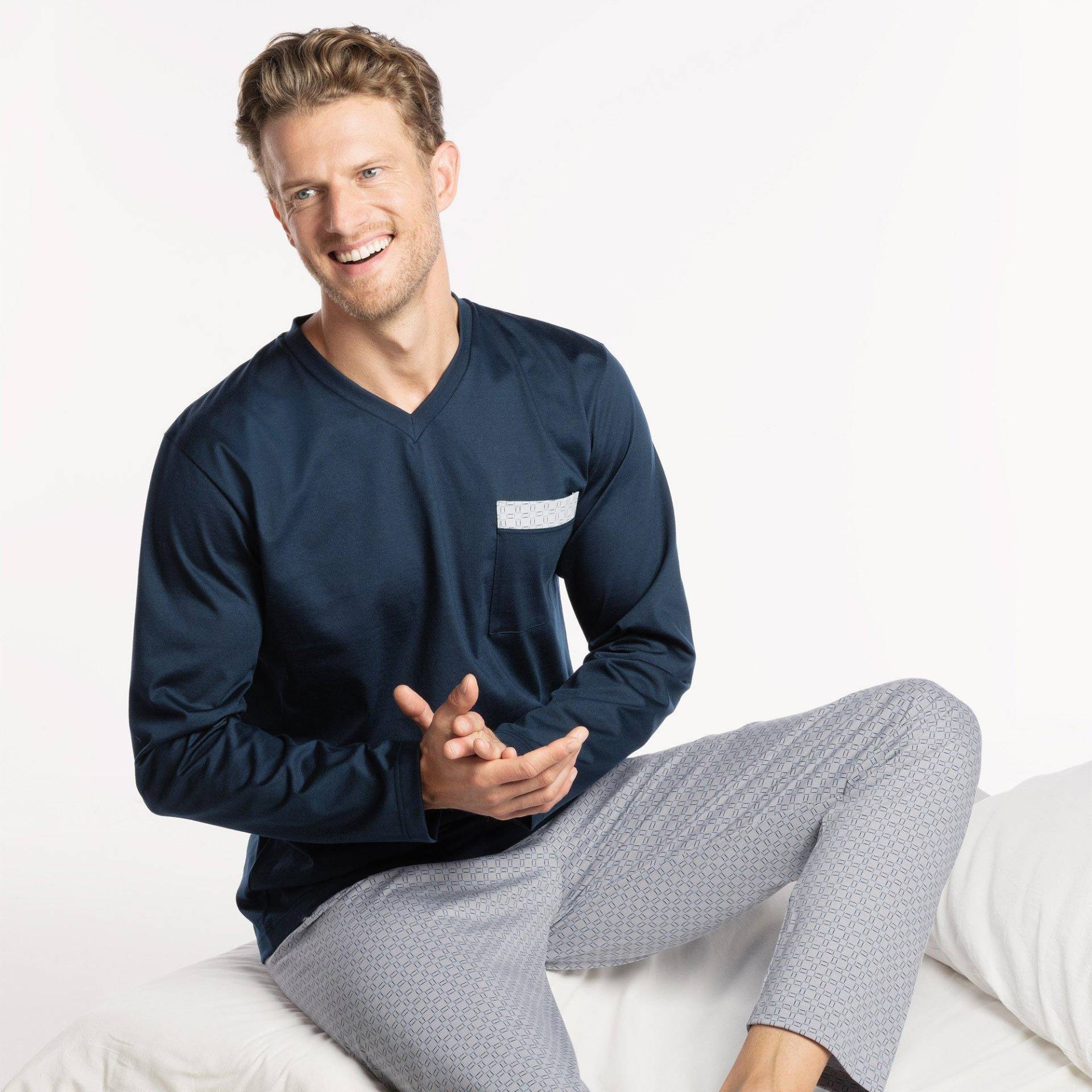 Pyjama Set, Kurz Herren Grau S von ISA bodywear