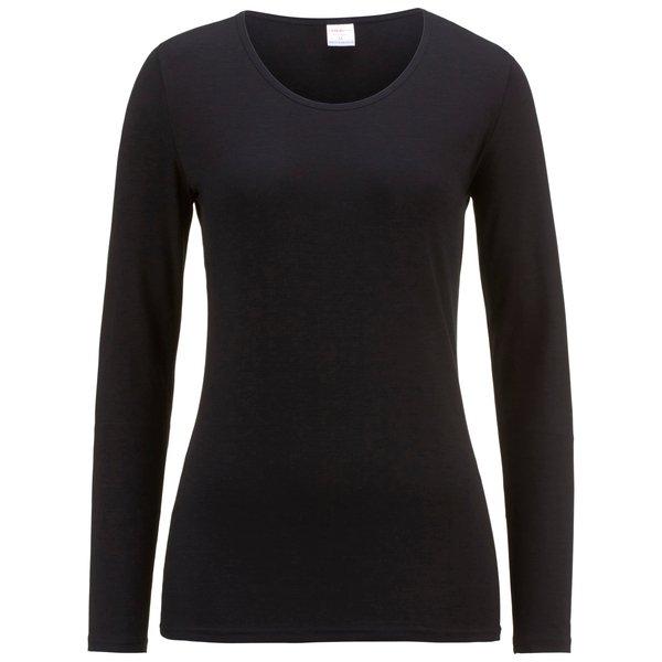 Shirt Langarm, Rundhals Damen Schwarz L von ISA bodywear