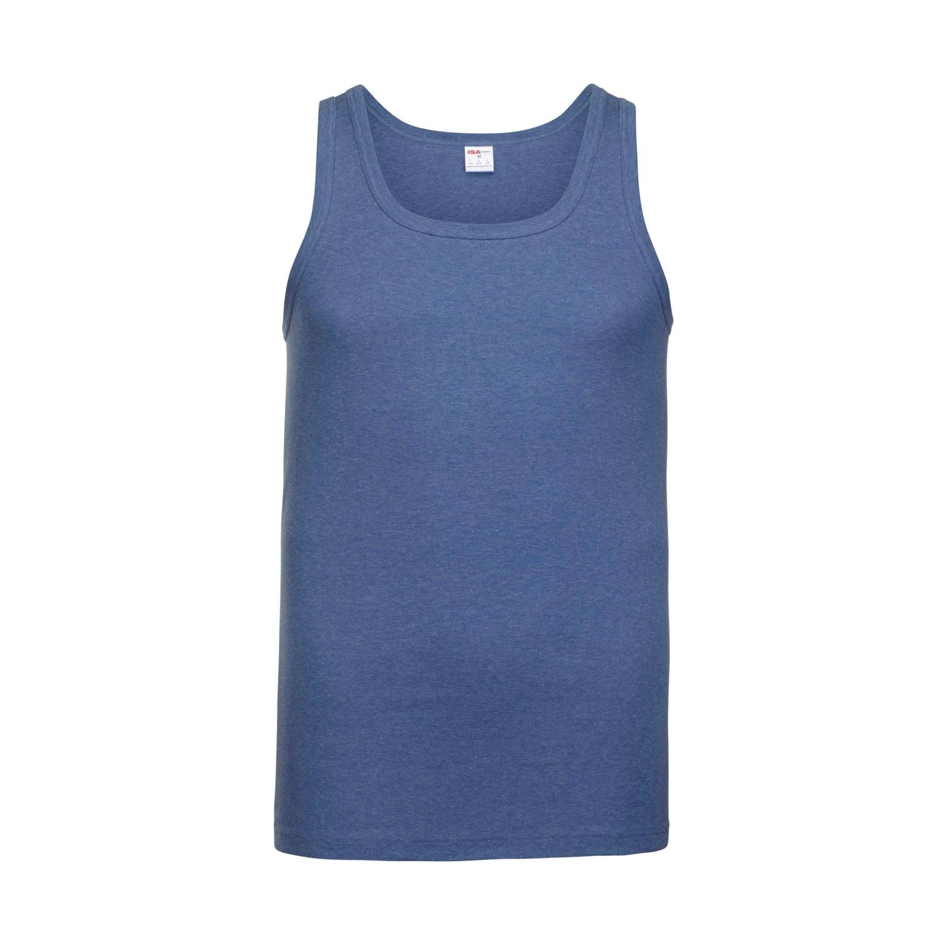 T-shirt, Body Fit, Ohne Arm Herren Blau M von ISA bodywear