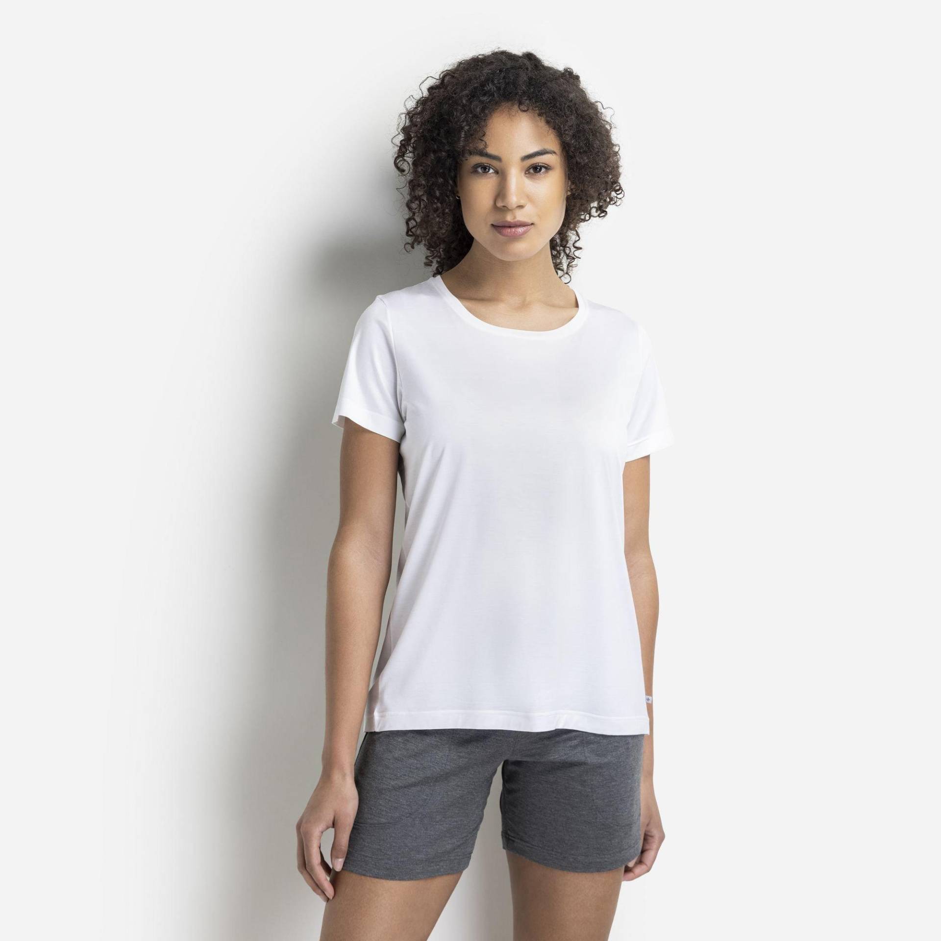 Shirt Kurzarm Damen Weiss L von ISA bodywear