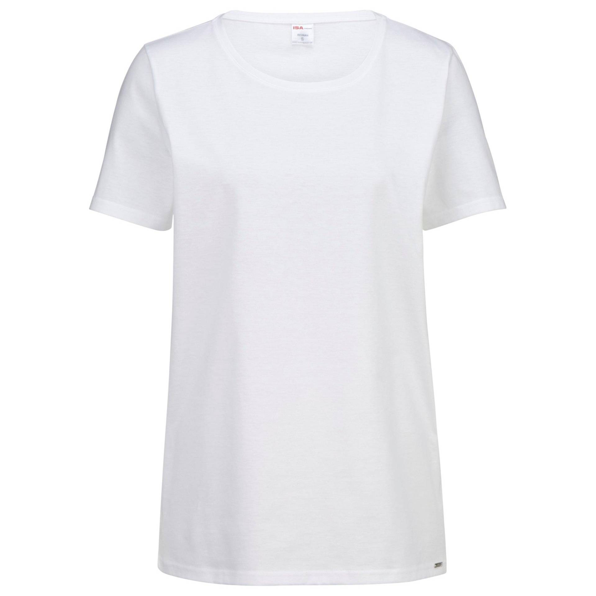 Shirt Kurzarm Damen Weiss L von ISA bodywear