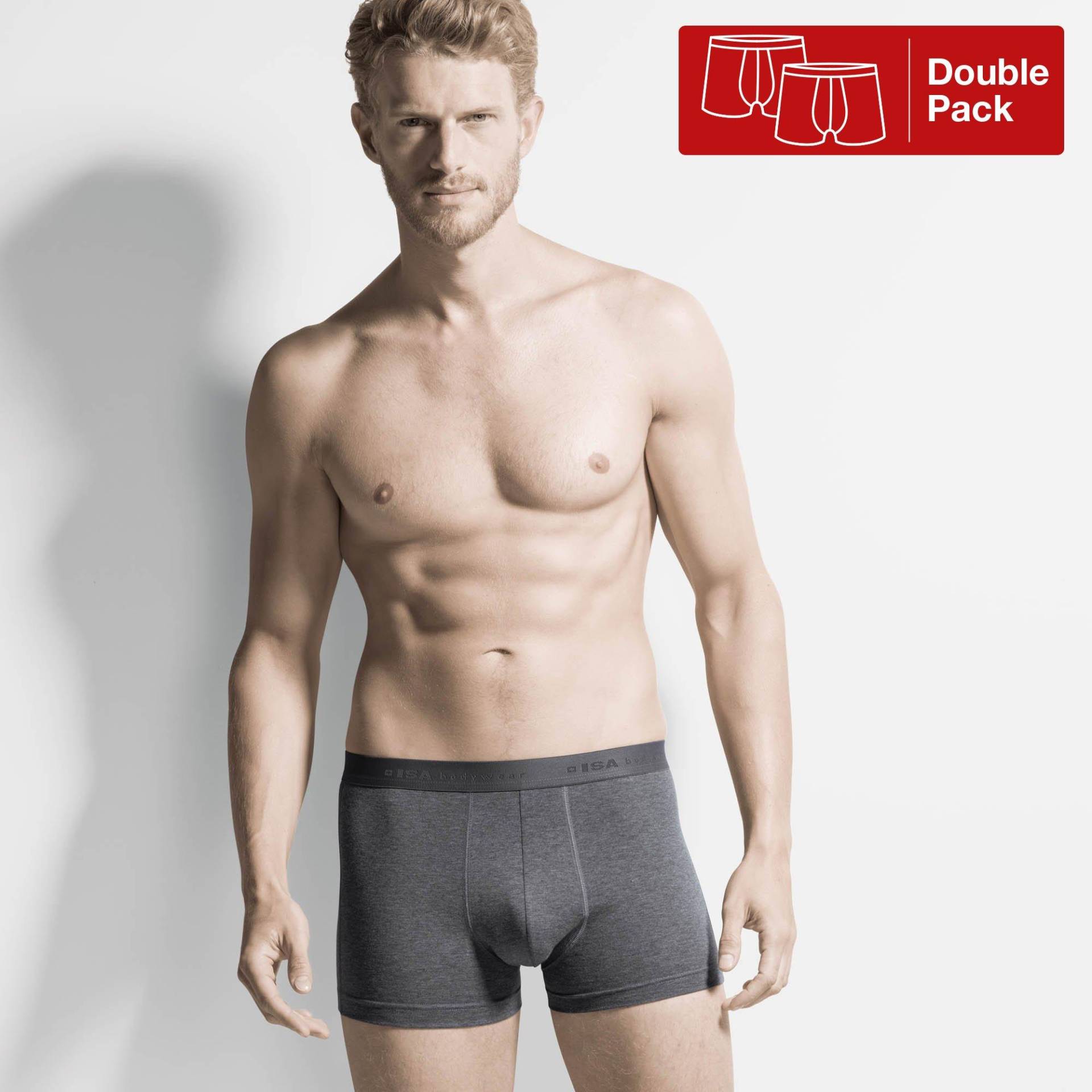 Duopack, Pantys Herren Grau Melange XXL von ISA bodywear