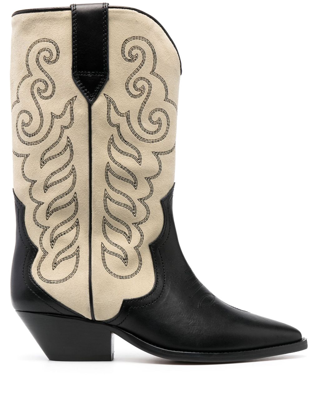 ISABEL MARANT 40mm two-tone leather western boots - Black von ISABEL MARANT