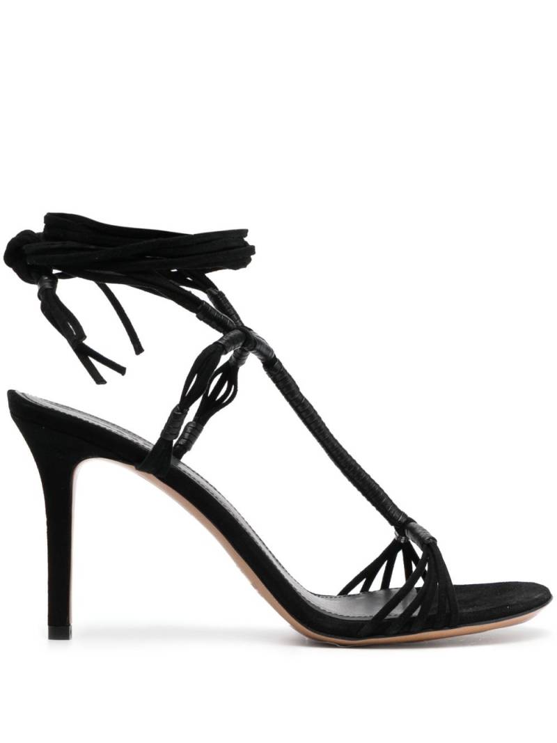 ISABEL MARANT Arja 95mm suede wrap sandals - Black von ISABEL MARANT