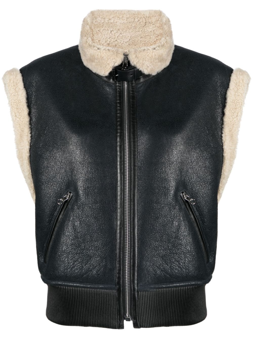 ISABEL MARANT Aviel shearling-trim gilet - Black von ISABEL MARANT