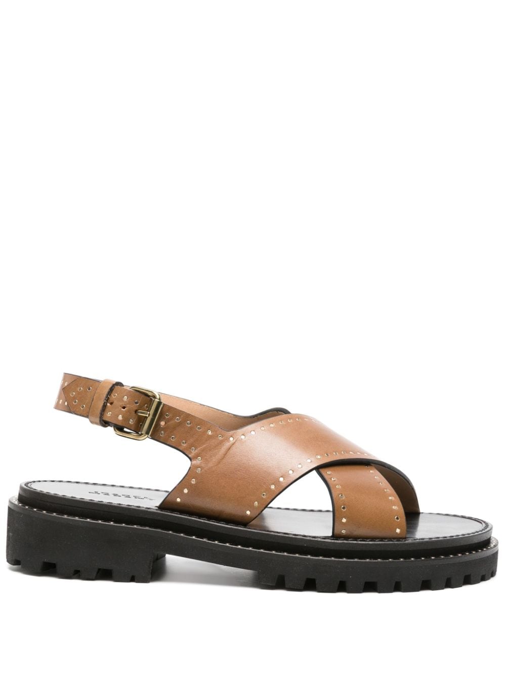ISABEL MARANT Baem stud-detailed leather sandals - Brown von ISABEL MARANT