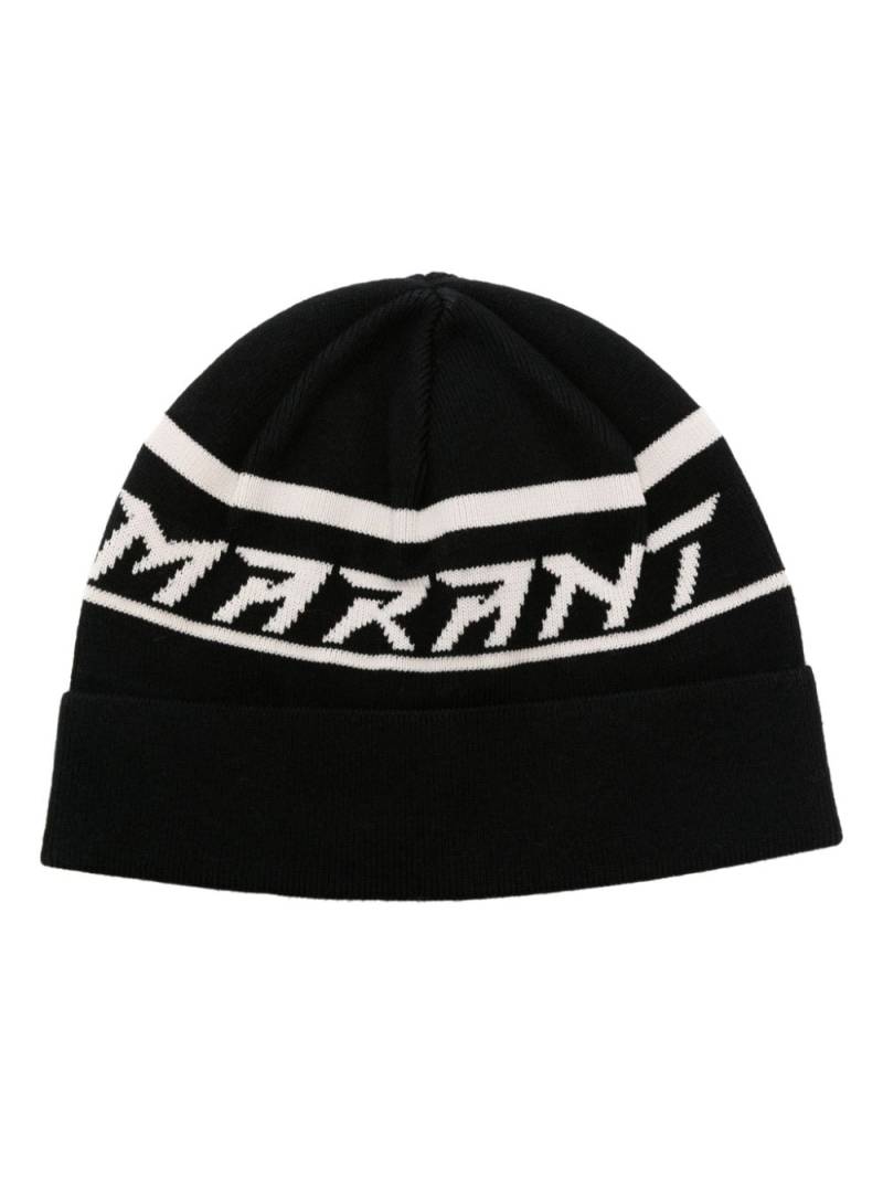 ISABEL MARANT Cliff jacquard-logo beanie - Black von ISABEL MARANT