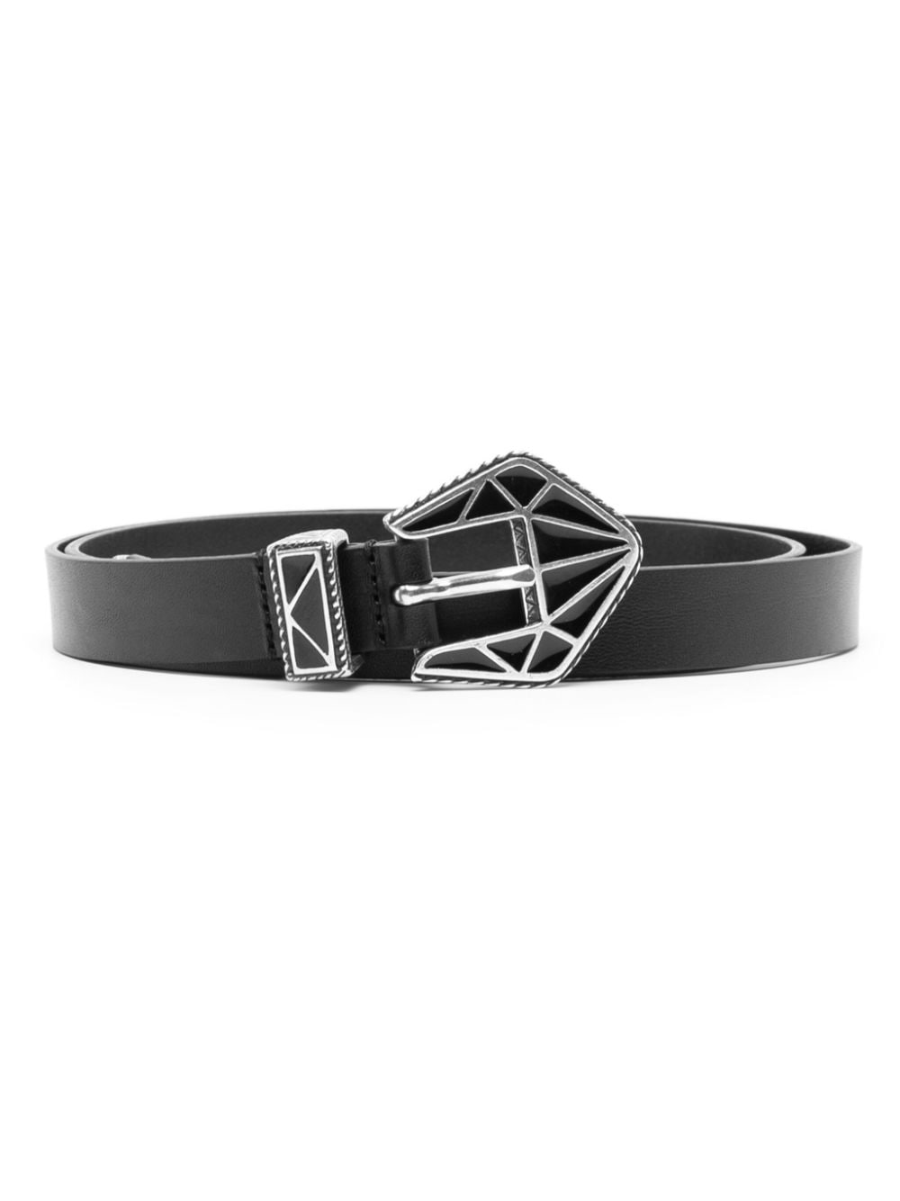 ISABEL MARANT Coraline geometric-buckle leather belt - Black von ISABEL MARANT