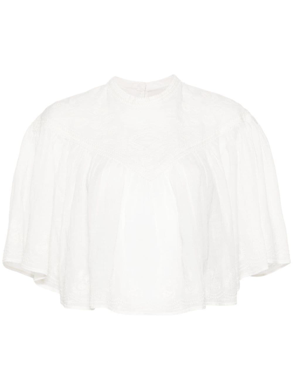 ISABEL MARANT Elodia cropped blouse - White von ISABEL MARANT