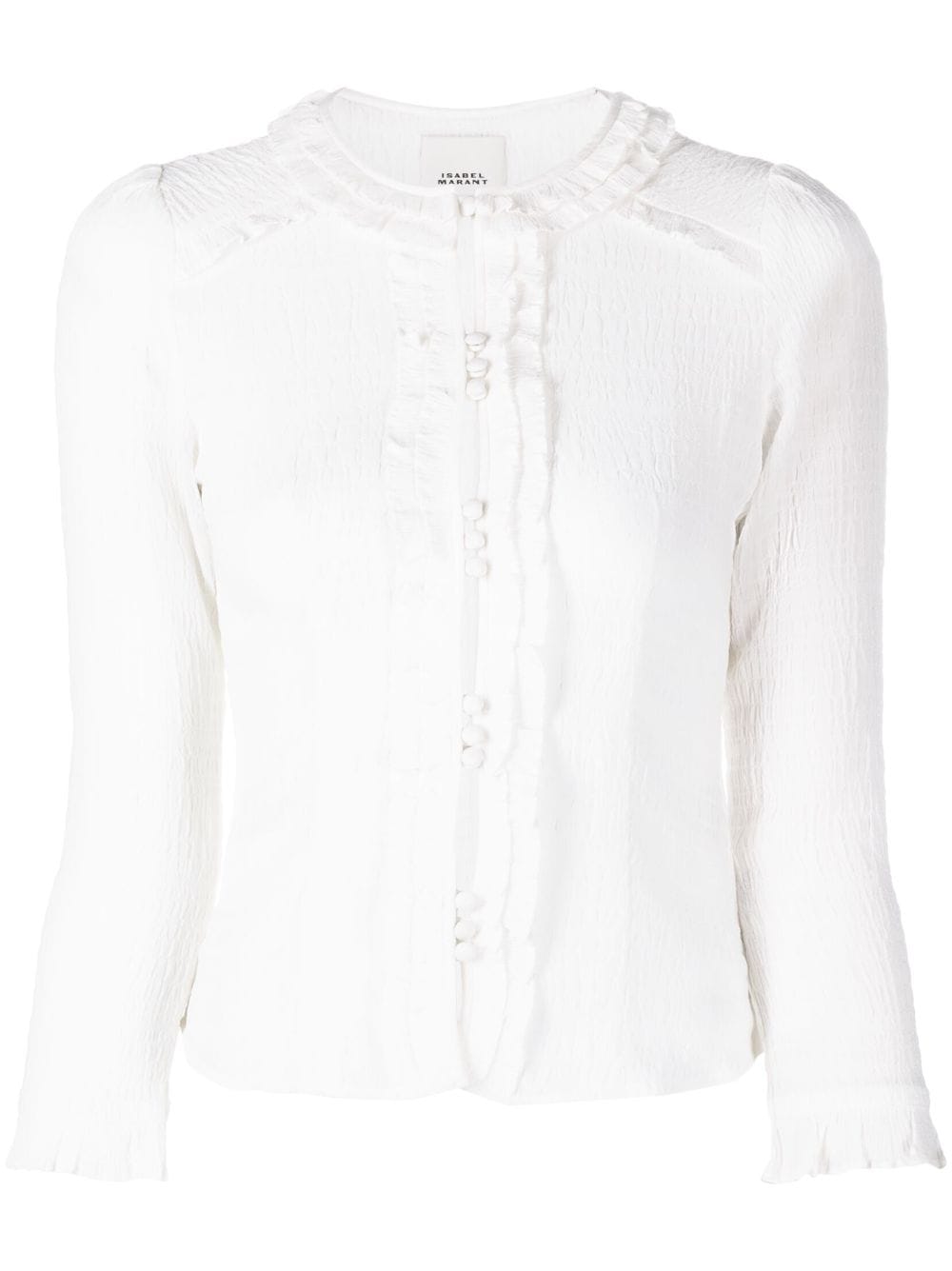 ISABEL MARANT Georgia ruffled semi-sheer blouse - White von ISABEL MARANT