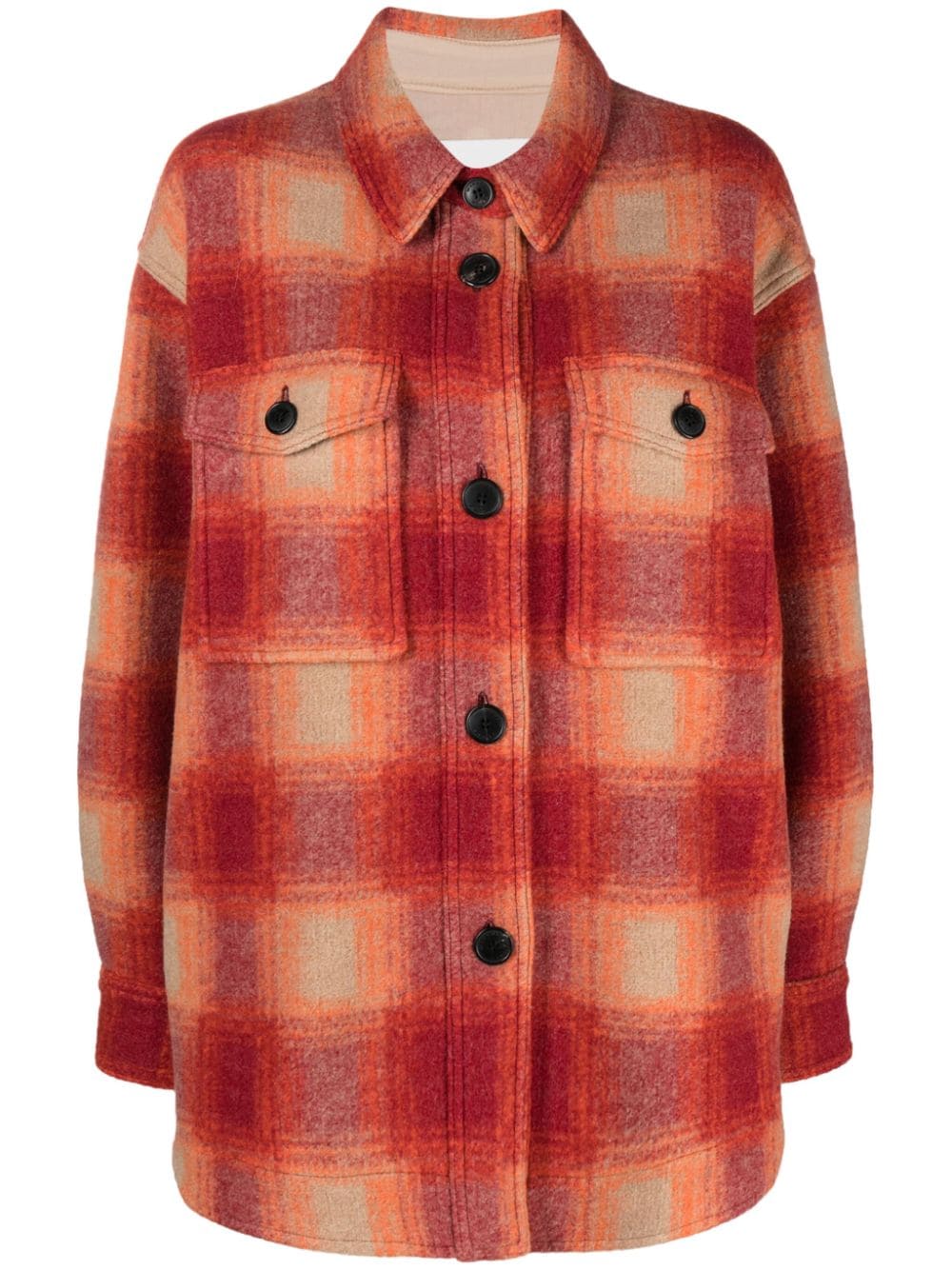 MARANT ÉTOILE Harveli checked shirt jacket - Orange von MARANT ÉTOILE