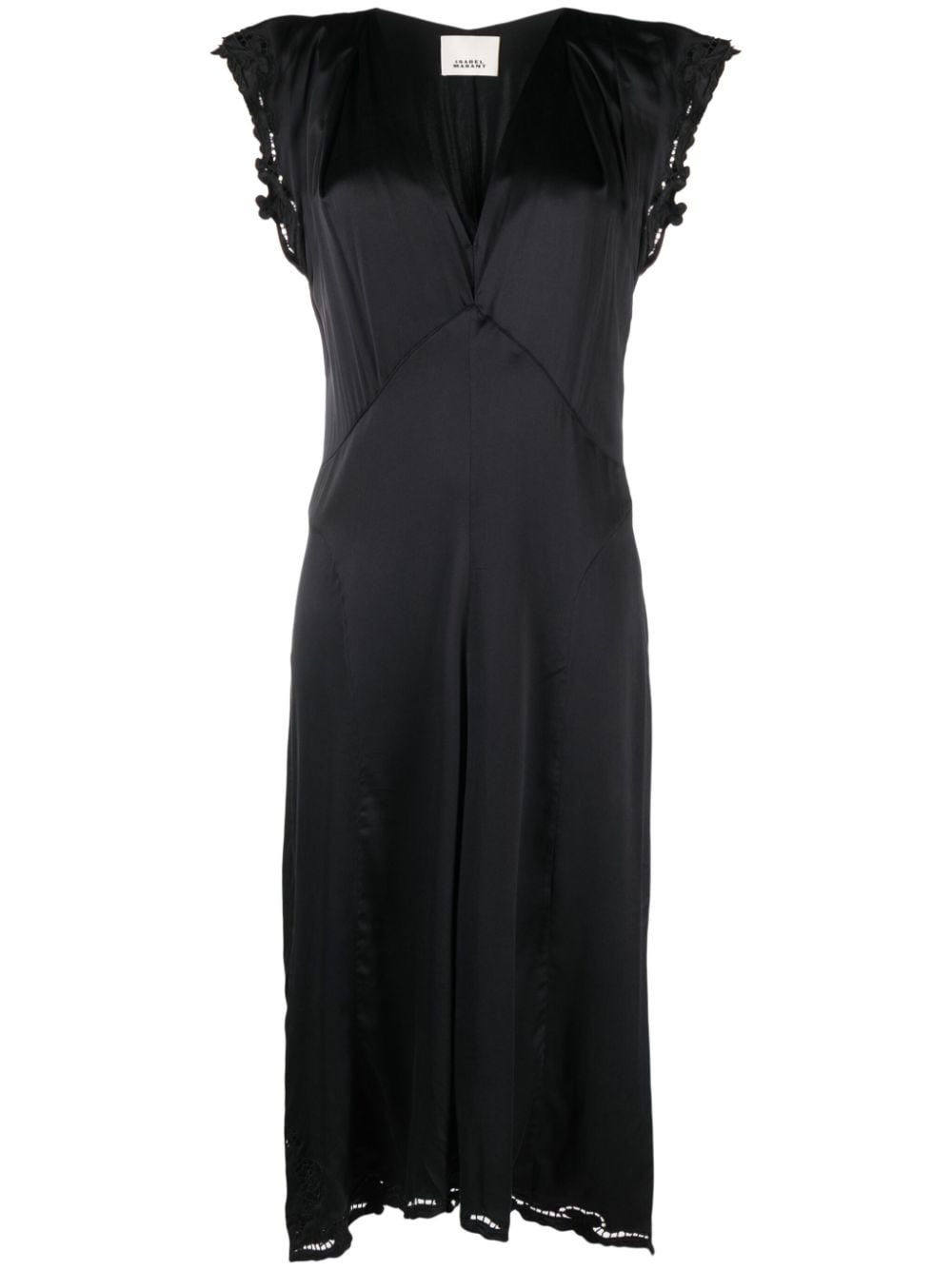 ISABEL MARANT Jordina satin midi dress - Black von ISABEL MARANT