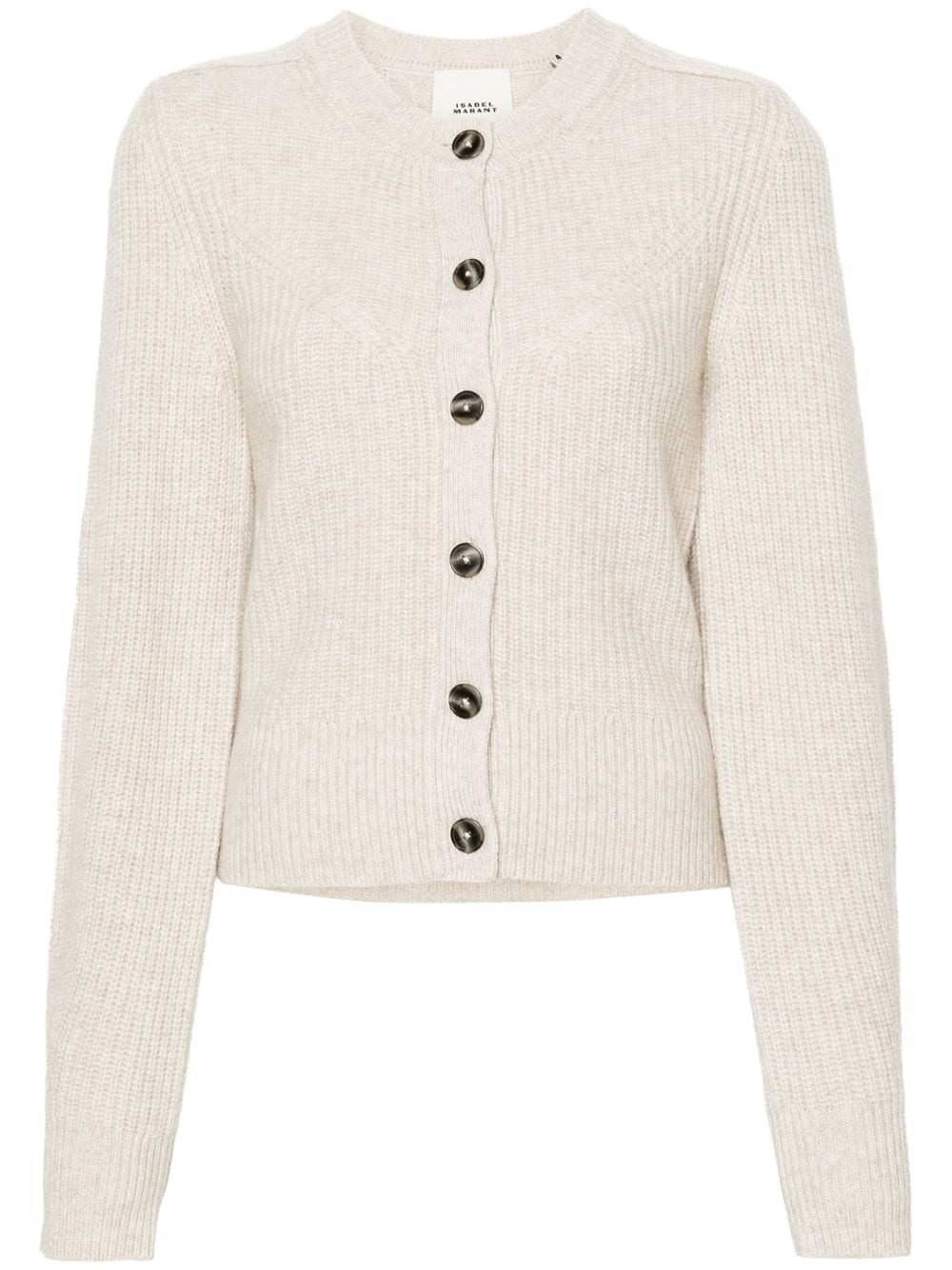 ISABEL MARANT Laurine ribbed-knit cardigan - Neutrals von ISABEL MARANT