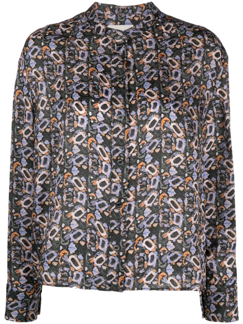 ISABEL MARANT Leidy geometric-print long-sleeve shirt - Black von ISABEL MARANT