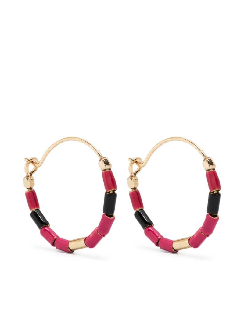 ISABEL MARANT New Color Strip beaded hoop earrings - Pink von ISABEL MARANT