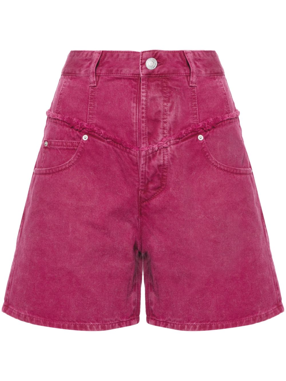 ISABEL MARANT Oreta frayed-brim denim shorts - Pink von ISABEL MARANT