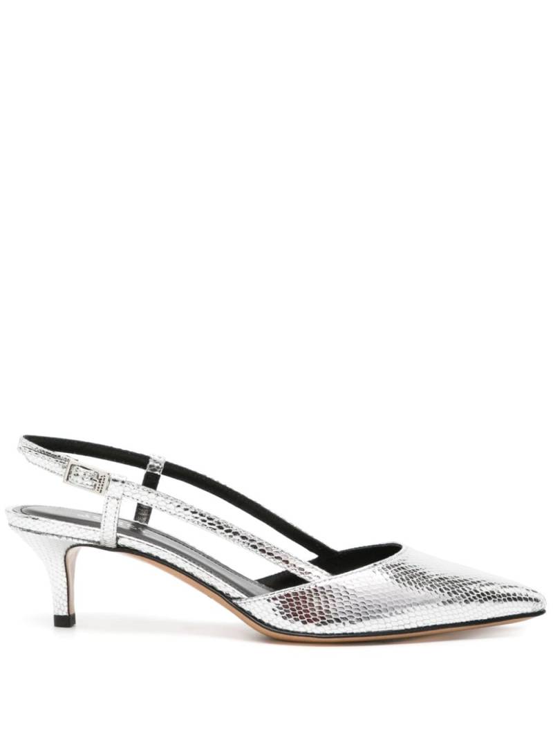 ISABEL MARANT Pilia 55mm lizard-skin leather pumps - Silver von ISABEL MARANT