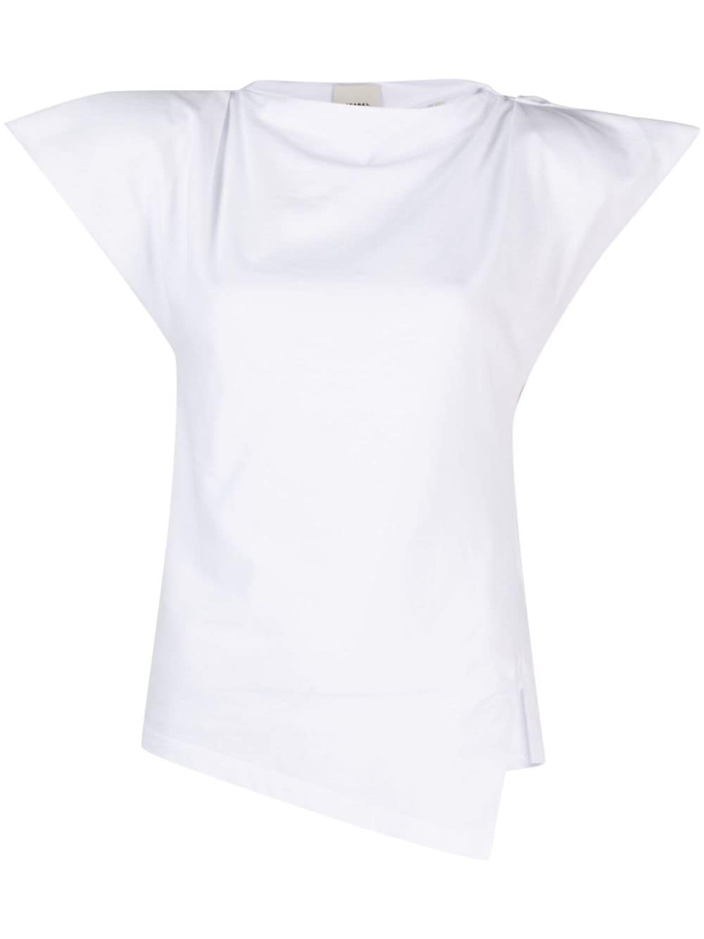ISABEL MARANT Sebani padded asymmetric T-shirt - White von ISABEL MARANT
