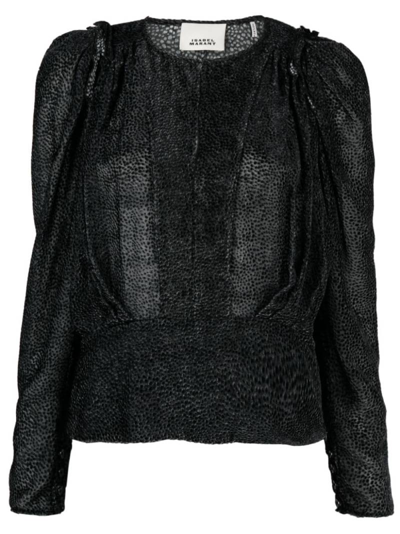 ISABEL MARANT Zarga spotted velvet blouse - Black von ISABEL MARANT