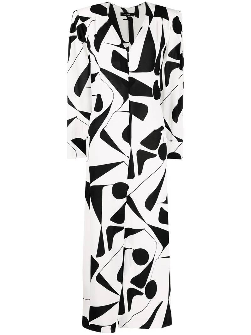 ISABEL MARANT abstract-print silk dress - White von ISABEL MARANT